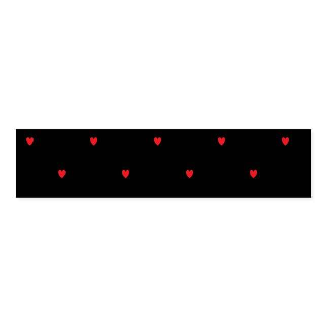 Doodle Heart Patterns Red Black Custom Cute Lovely Napkin Bands (Unfolded)