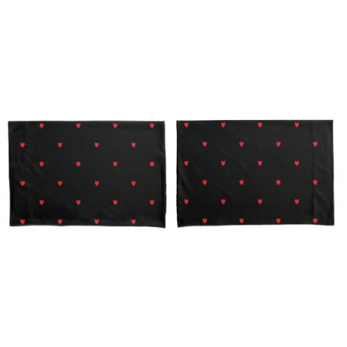Doodle Heart Patterns Red Black Custom Cute Lovely Pillow Case