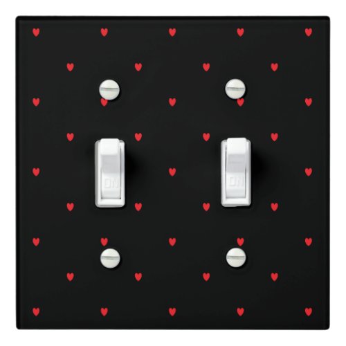 Doodle Heart Patterns Red Black Custom Cute Pretty Light Switch Cover