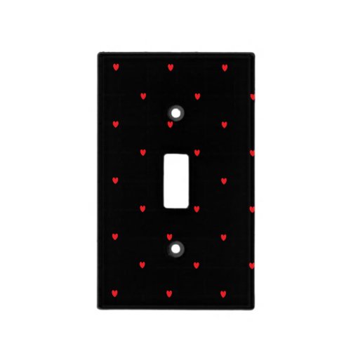 Doodle Heart Patterns Red Black Custom Cute Trendy Light Switch Cover