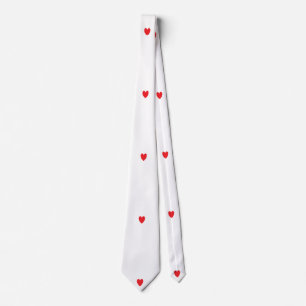Doodle Heart Patterns Red White Custom Colors Gift Neck Tie