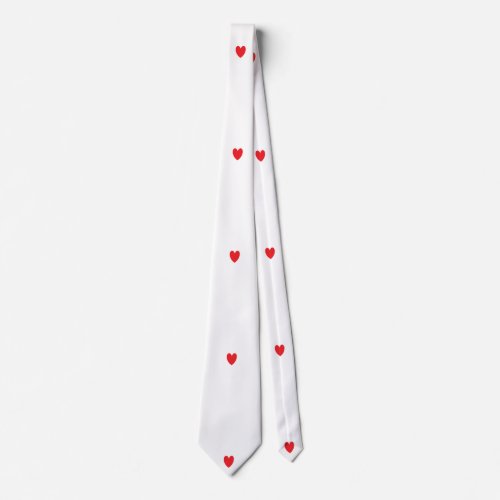 Doodle Heart Patterns Red White Custom Colors Gift Neck Tie