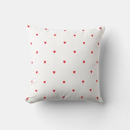 Doodle Heart Patterns Red White Valentines Gift Throw Pillow