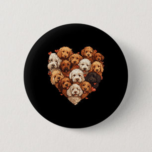 Doodle Heart-shaped Cute Goldendoodle Dog Lover Va Button