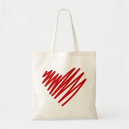 doodle heart tote bag