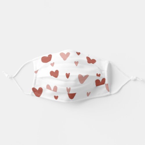 Doodle Hearts Cloth Face Mask with Filter Slot