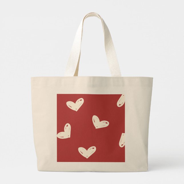 Doodle hearts Tote Bag (Back)