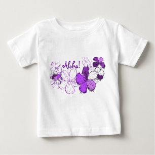 Doodle Hibiscus Hawaiian Aloha Baby T-Shirt