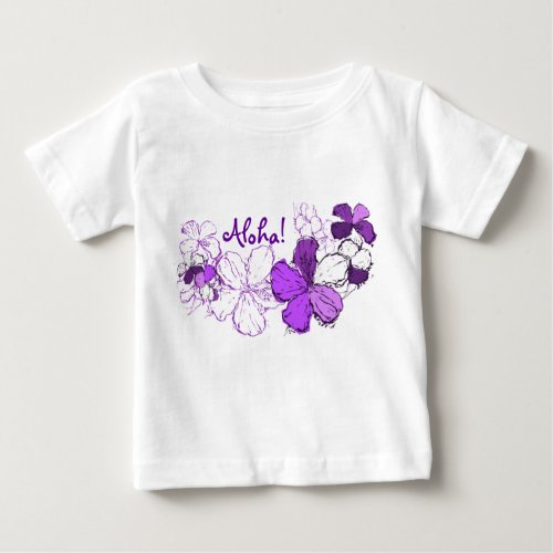 Doodle Hibiscus Hawaiian Aloha Baby T_Shirt