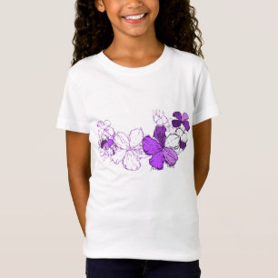 Doodle Hibiscus Hawaiian Floral Illustration T-Shirt