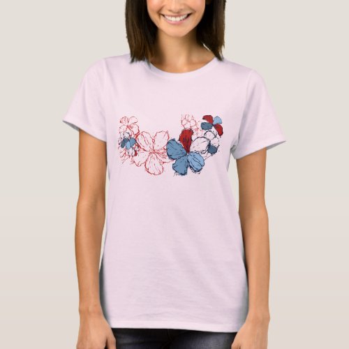 Doodle Hibiscus Ladies Tee