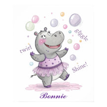 Doodle Hippo Nursery Cute Doodle Animal 