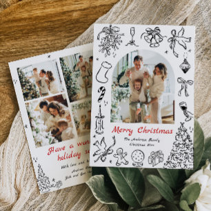 Doodle Holiday Card Photos Christmas Card Trendy