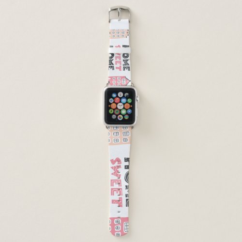 Doodle houses stylized city collection apple watch band