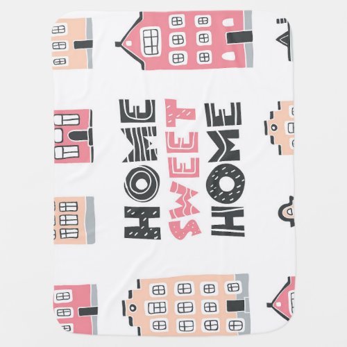 Doodle houses stylized city collection baby blanket