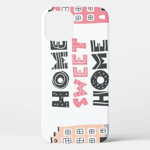 Doodle houses stylized city collection iPhone 12 case