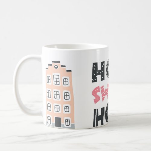 Doodle houses stylized city collection coffee mug