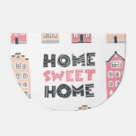 Doodle houses: stylized city collection. doormat