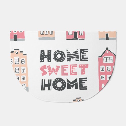 Doodle houses stylized city collection doormat