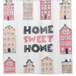 Doodle houses: stylized city collection. shower curtain