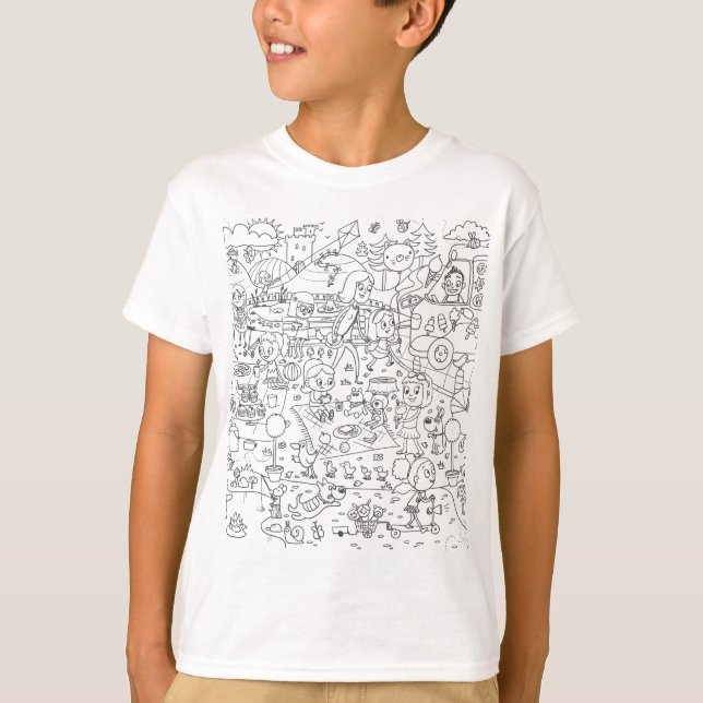 doodle i spy in the park coloring T-Shirt (Front)