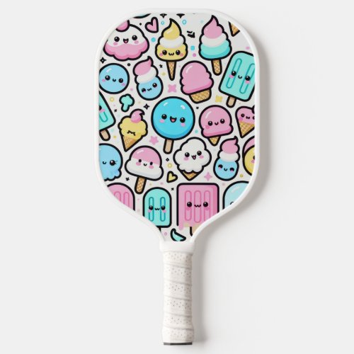 Doodle Ice Cream Cones and Popsicles Pickleball Paddle