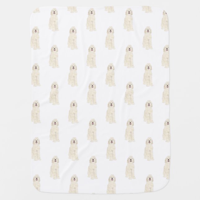 Doodle III (Cream White) Baby Blanket (Front)