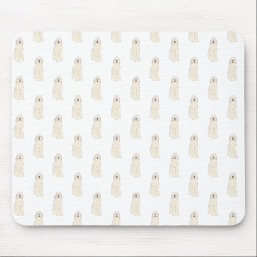 Doodle III Cream White Mouse Pad