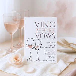Doodle Illustration Vino Before Vows Bridal Shower Invitation
