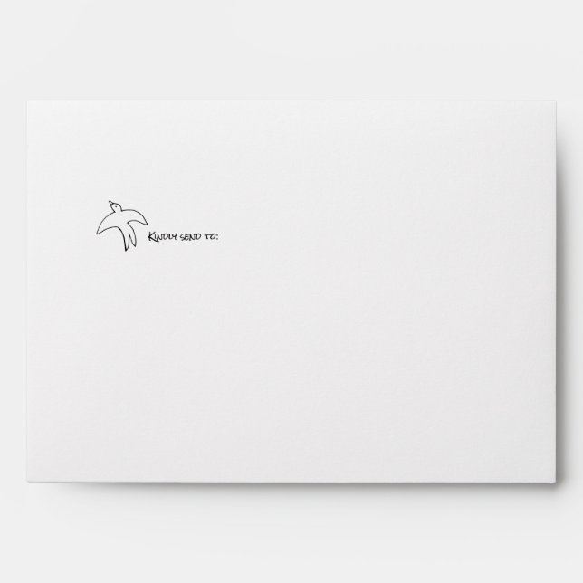 Doodle Illustrations Wedding in Black and White Envelope (Front)