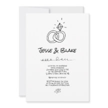 Doodle Illustrations Wedding in Black and White