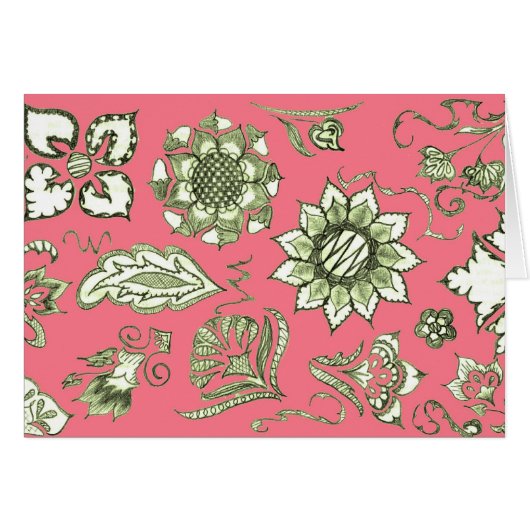 Doodle in Pink and Olive Cards (Front Horizontal)