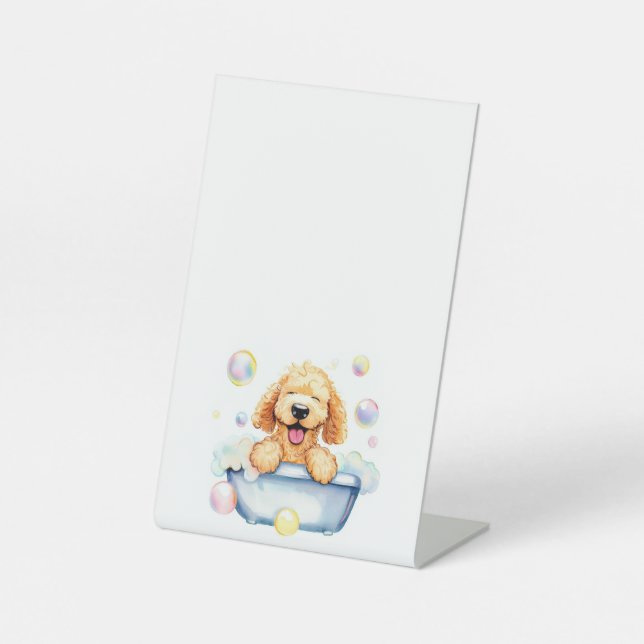 Doodle in the Tub Blank Menu Pedestal Sign (Front)