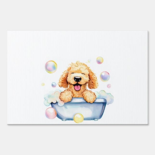 Doodle in the Tub Blank Yard Sign (Front)