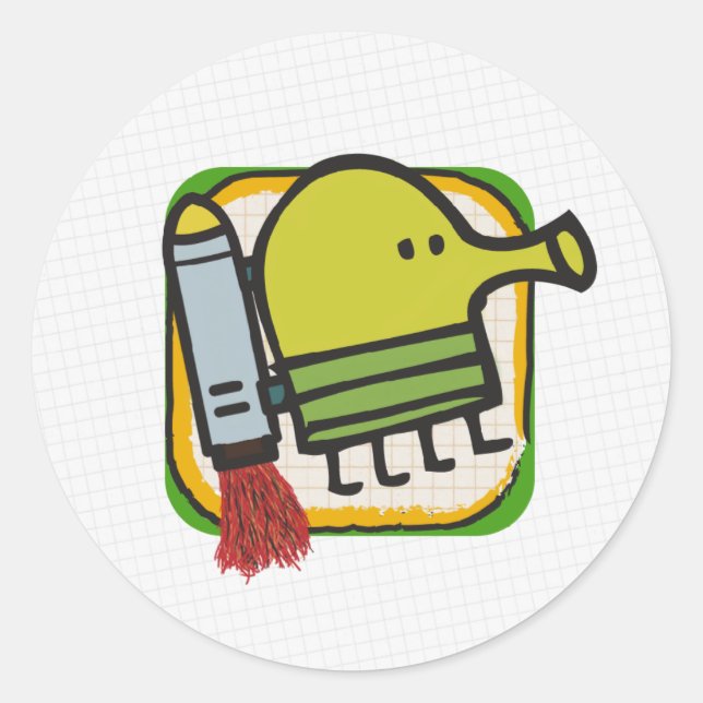 Doodle Jump Classic Round Sticker (Front)