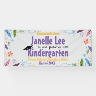 Doodle Kindergarten Graduation Party Banner