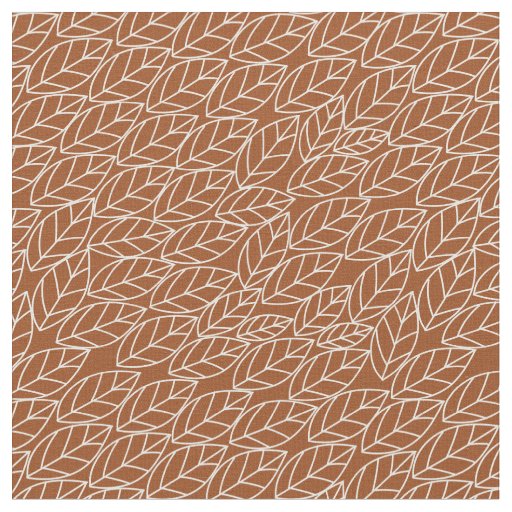 Doodle Leaves Rust and Light Gray (almost white) Fabric