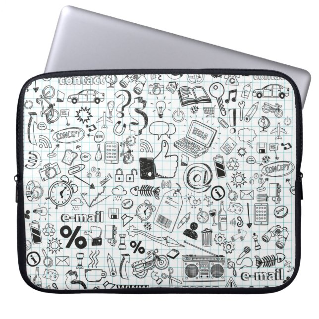 Doodle life laptop sleeve (Front)
