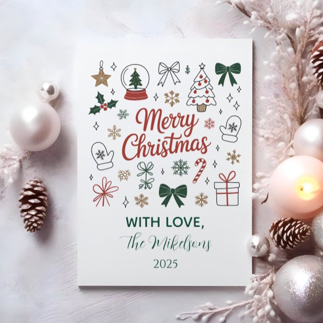 Doodle Line Art Christmas Holiday Card (Creator Uploaded)