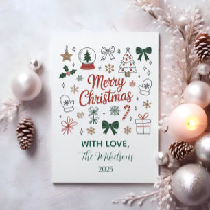 Doodle Line Art Christmas Invitation