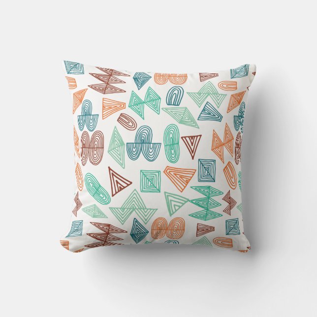 doodle lines abstract shapes patterned pillow (Front)