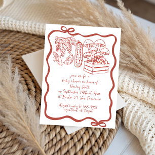 doodle Locally Grown Farmer's Market Baby Shower Invitation