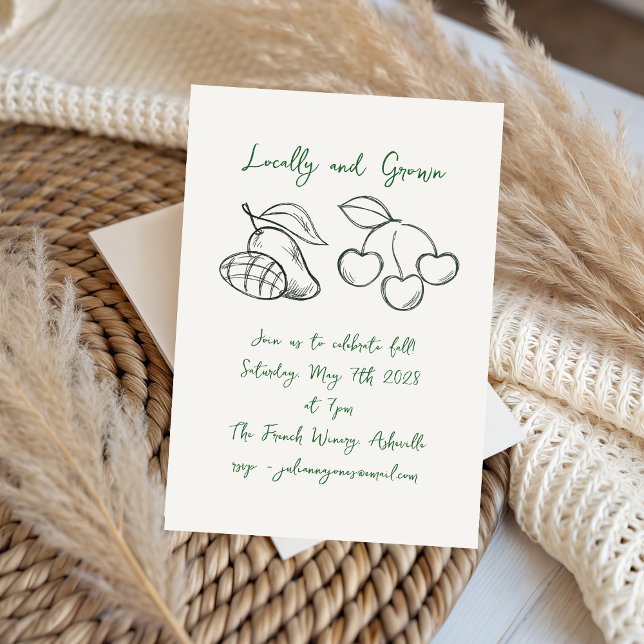 doodle Locally Grown Farmer's Market Baby Shower Invitation (Creator Uploaded)