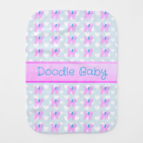 Doodle Love Baby Girl Nursery  Baby Burp Cloth