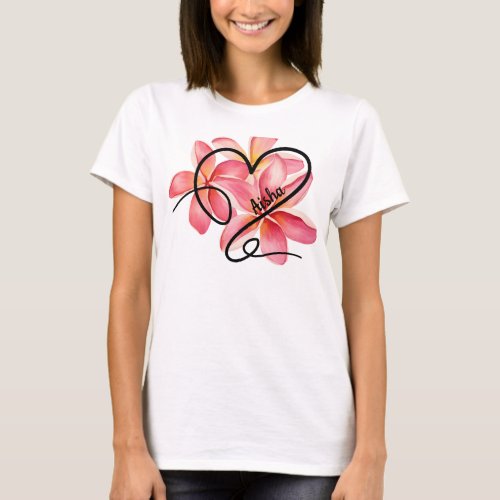 Doodle Love Heart  Flowers T_Shirt