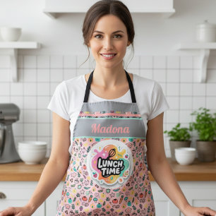 Doodle Lunch Time Whisk Pastel Sticker Apron