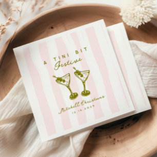 Doodle Martini Festive Funky Christmas Party Napkins