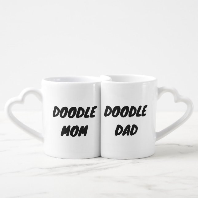 Doodle Mom and Dad Mugs (Front Nesting)