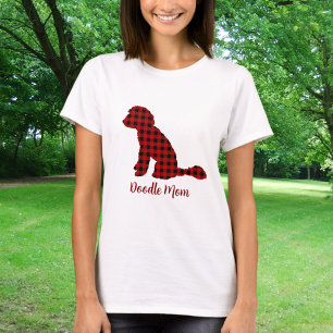 Doodle Mom Labradoodle In Buffalo Check Plaid T-Shirt
