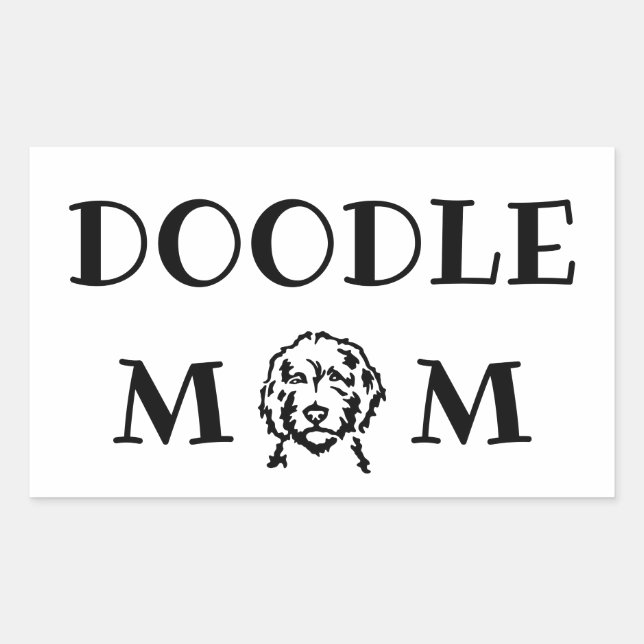Doodle Mom Rectangular Sticker (Front)